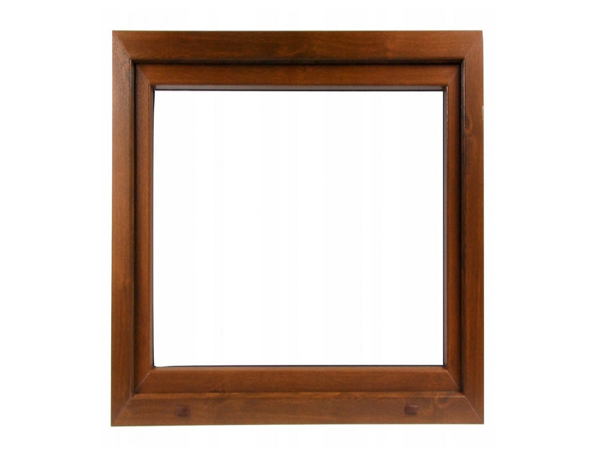 50 x 60 cm - Ventana PVC nogal 1 puerta - económica imitación madera (L 500 x 600 mm - 50x60 cm)