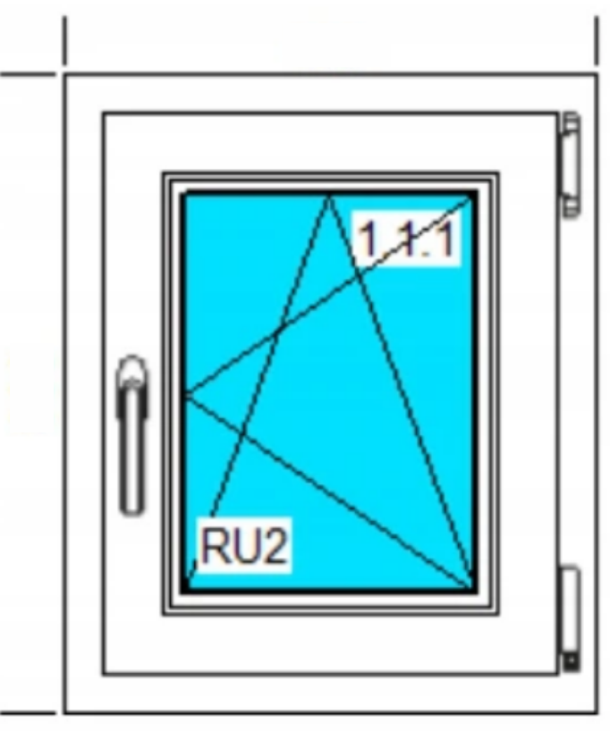 80 x 80 cm - Ventana PVC roble dorado 1 puerta - económica imitación madera (L 800 x H 800 mm - 80x80 cm)