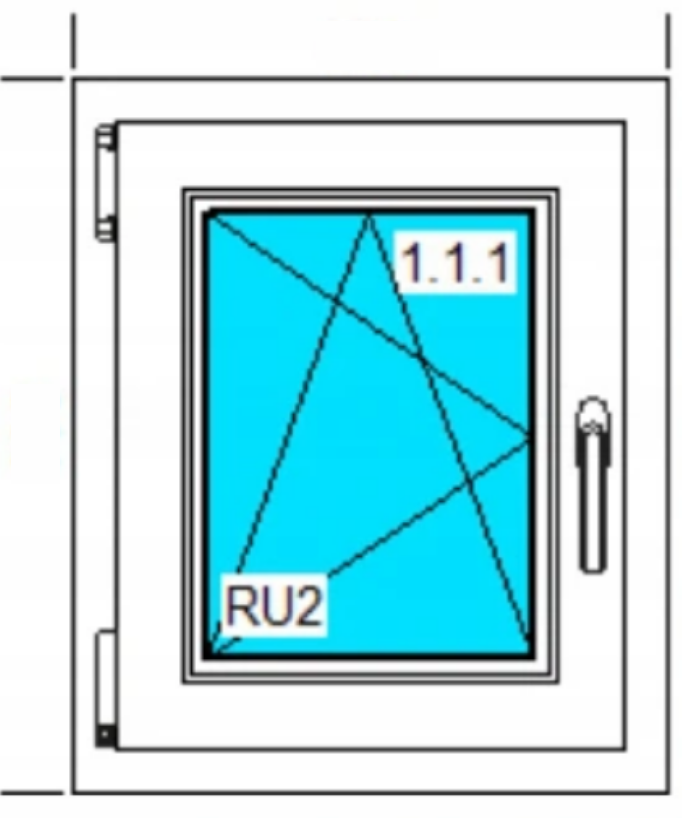 80 x 80 cm - Ventana PVC roble dorado 1 puerta - económica imitación madera (L 800 x H 800 mm - 80x80 cm)