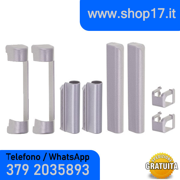 8uds - Funda para bisagras de herraje MACO para ventanas de PVC y puertas francesas - PLATA