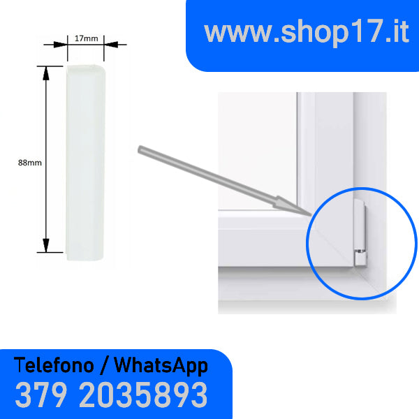 230491 - Tapa para bisagras de herraje ROTO NT para ventanas de PVC y puertas francesas - BLANCO