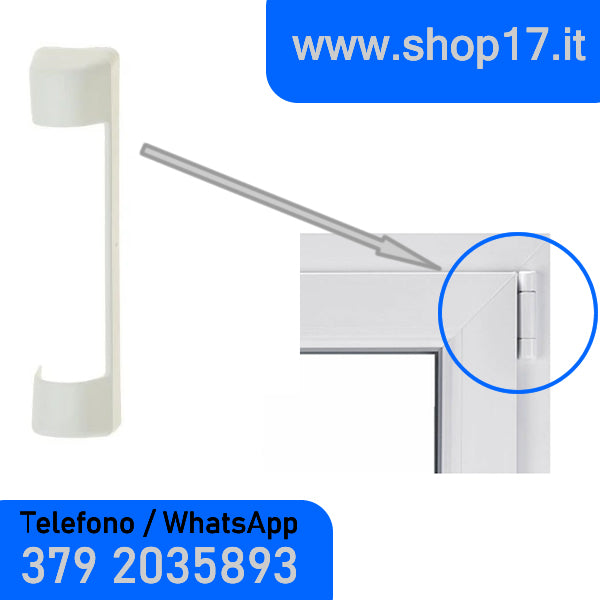 8uds - Funda para bisagras de herraje MACO para ventanas de PVC y puertas francesas - PLATA