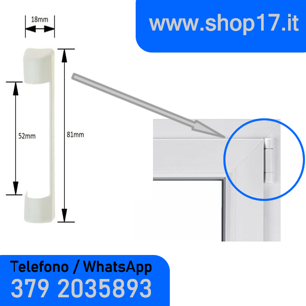 8uds - Funda para bisagras de herraje MACO para ventanas de PVC y puertas francesas - PLATA
