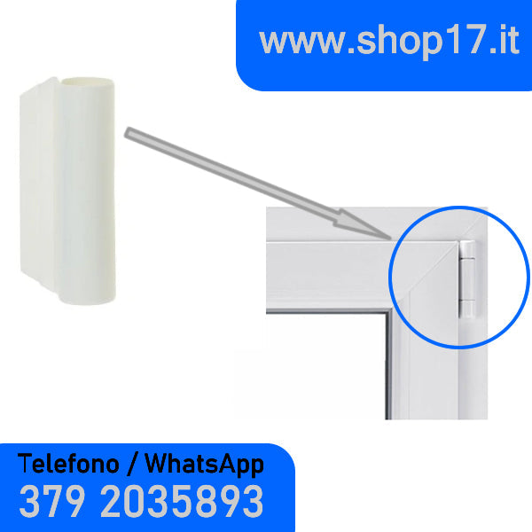 8uds - Funda para bisagras de herraje MACO para ventanas de PVC y puertas francesas - PLATA