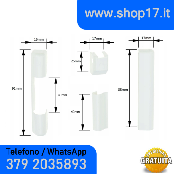 8uds - Tapas para bisagras de herraje ROTO NT para ventanas de PVC y puertas francesas - BLANCO r07.2