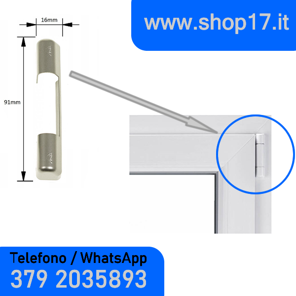 Funda para bisagras de herraje ROTO NT para ventanas de PVC y puertas francesas - GRIS TITANIO