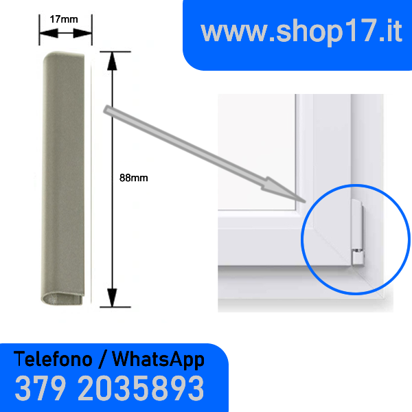 Funda para bisagras de herraje ROTO NT para ventanas de PVC y puertas francesas - GRIS TITANIO