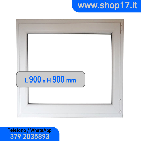 90 x 90 cm - Ventana PVC blanca 1 puerta (L 900 x Al 900 mm - 90x90 cm)