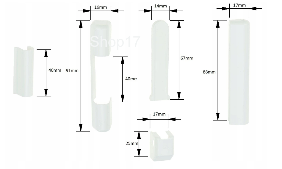 OFERTA - 10uds Tapas para bisagras de herraje ROTO NT para ventanas de PVC y puertas francesas - BLANCO r07.2