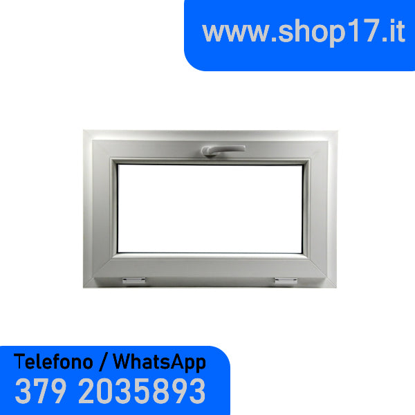 100 x 80 cm - Ventana abatible de PVC blanca (L 1000 x H 800 mm - 100x80 cm)