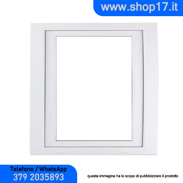 cm 80 x 90 - Finestra in pvc bianca 1 anta (L 800 x H 900 mm - cm 80x90)