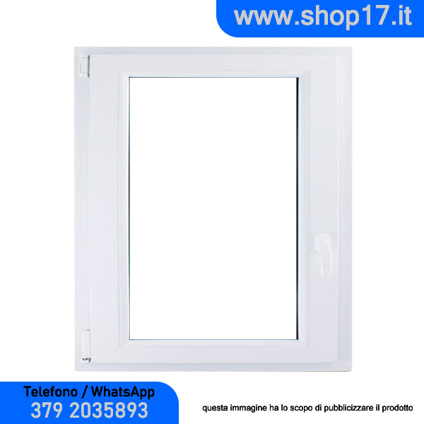 cm 80 x 90 - Finestra in pvc bianca 1 anta (L 800 x H 900 mm - cm 80x90)