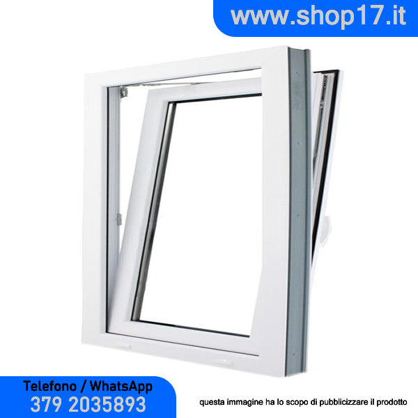 cm 80 x 90 - Finestra in pvc bianca 1 anta (L 800 x H 900 mm - cm 80x90)
