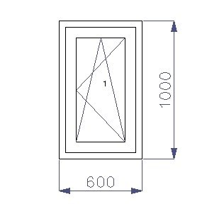 60 x 100 cm - Ventana PVC 1 hoja nogal - económica imitación madera (L 600 x H 1000 mm - 60x100 cm)