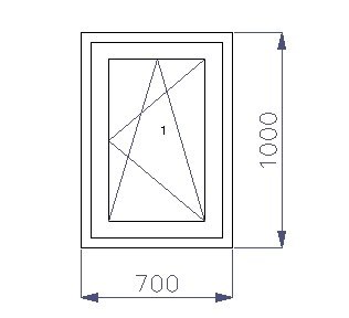 70 x 100 cm - Ventana de PVC nogal con 1 puerta - económica imitación madera (L 700 x H 1000 mm - 70x100 cm)