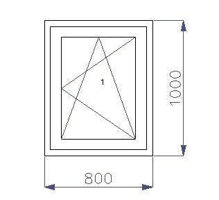 80 x 100 cm - Ventana PVC roble dorado 1 puerta - económica imitación madera (L 800 x H 1000 mm - 80x100 cm)