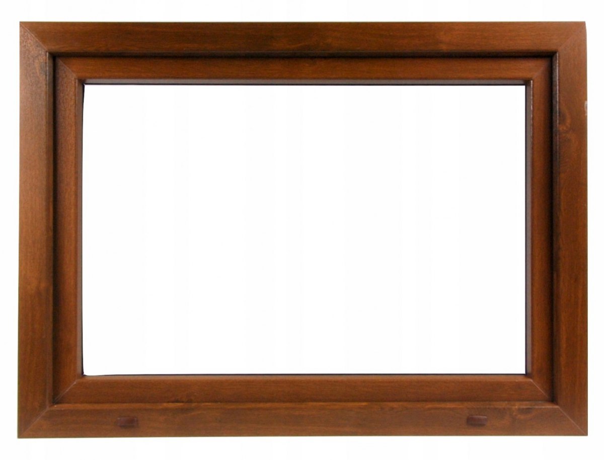 80 x 70 cm - Ventana de PVC nogal con 1 puerta - económica imitación madera (L 800 x H 700 mm - 80x70 cm)