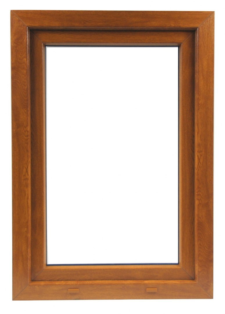 80 x 100 cm - Ventana PVC roble dorado 1 puerta - económica imitación madera (L 800 x H 1000 mm - 80x100 cm)