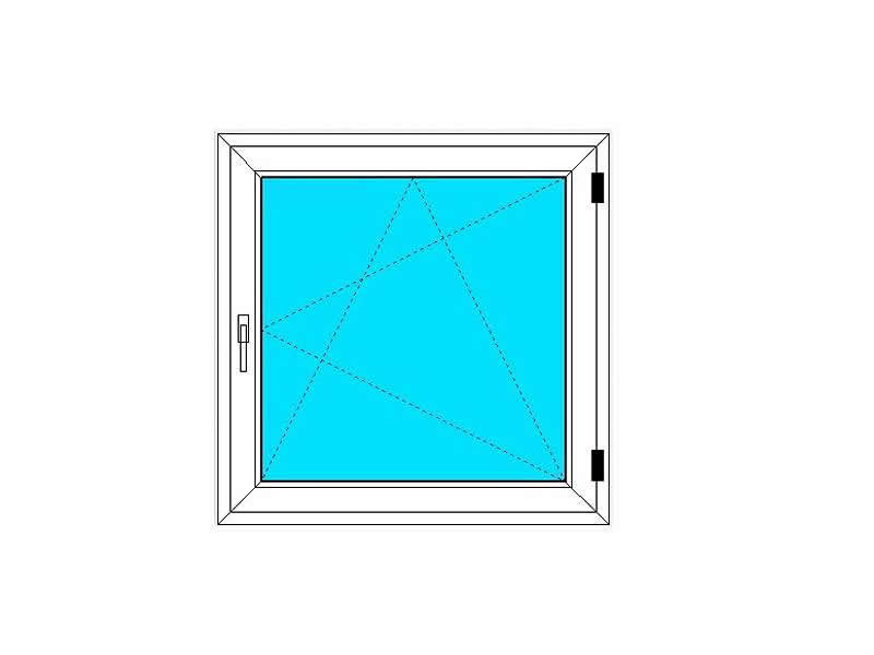 cm 70 x 70 - Finestra in pvc bianca 1 anta - economica (L 700 x H 700 mm)