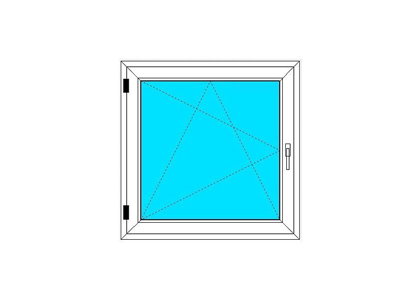 cm 70 x 70 - Finestra in pvc bianca 1 anta - economica (L 700 x H 700 mm)