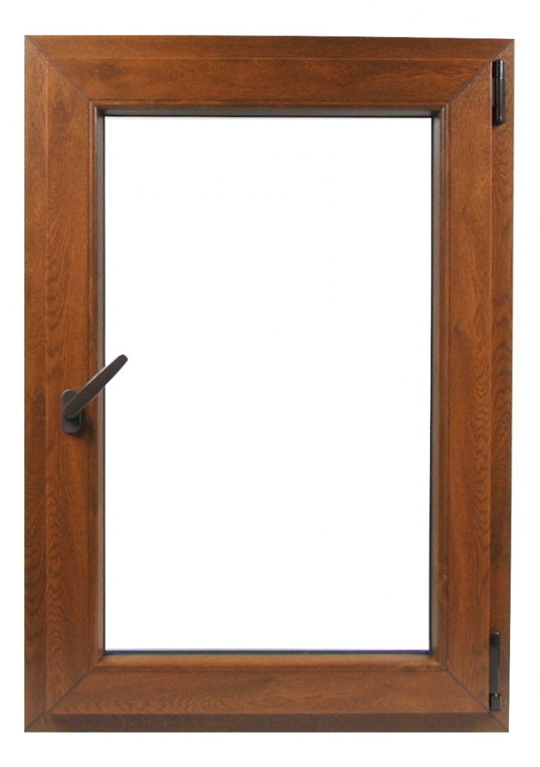 cm 80 x 90 - Finestra in pvc noce 1 anta - economica finto legno (L 800 x H 900 mm - cm 80x90)