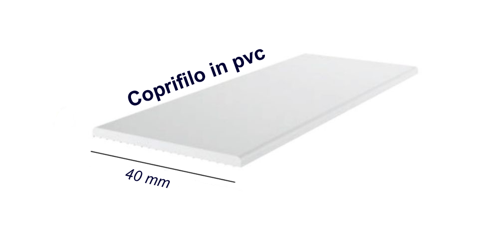 Cubrecables de PVC con adhesivo de 40x1,5 mm, color Blanco