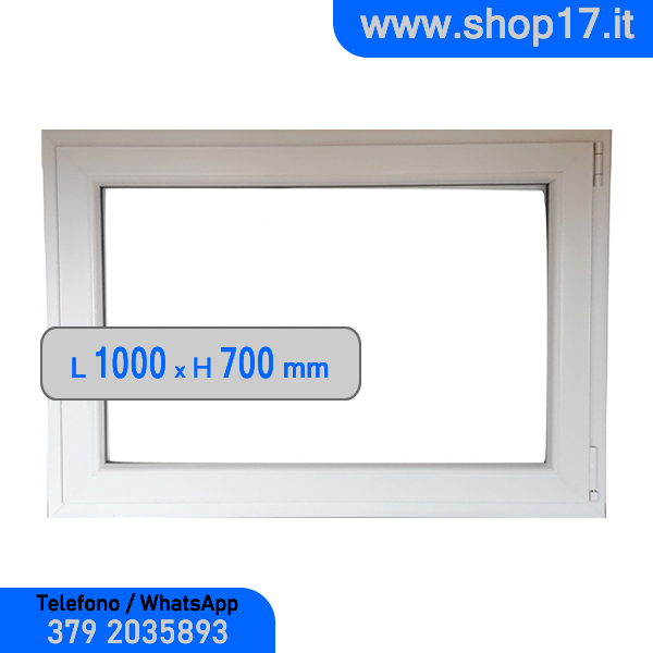 100 x 70 cm - Ventana PVC blanca 1 puerta (L 1000 x Al 700 mm - 100x70 cm)