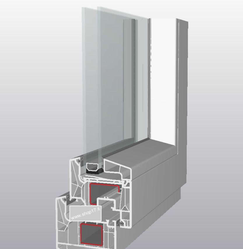 60 x 90 cm - Ventana PVC blanca 1 puerta - económica (L 600 x H 900 mm)