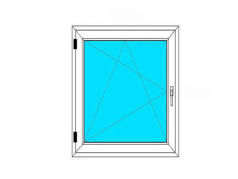 cm 80 x 90 - Finestra in pvc noce 1 anta - economica finto legno (L 800 x H 900 mm - cm 80x90)