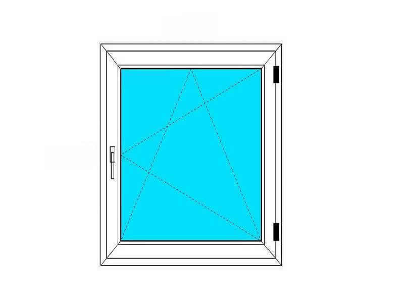 cm 80 x 90 - Finestra in pvc noce 1 anta - economica finto legno (L 800 x H 900 mm - cm 80x90)