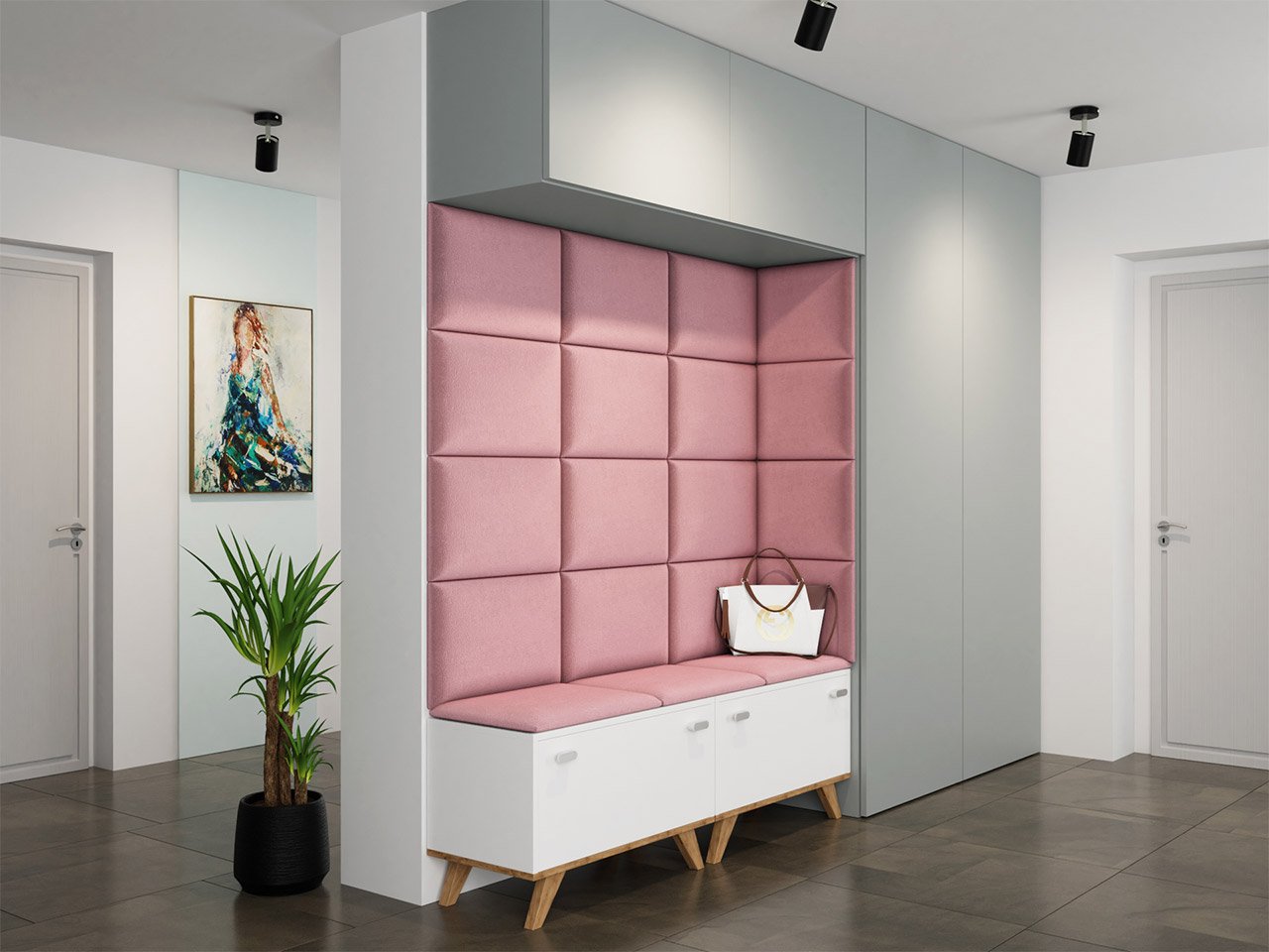 Panel de pared acolchado ancho 70 cm x varias alturas - Reposacabezas de cama (SD)