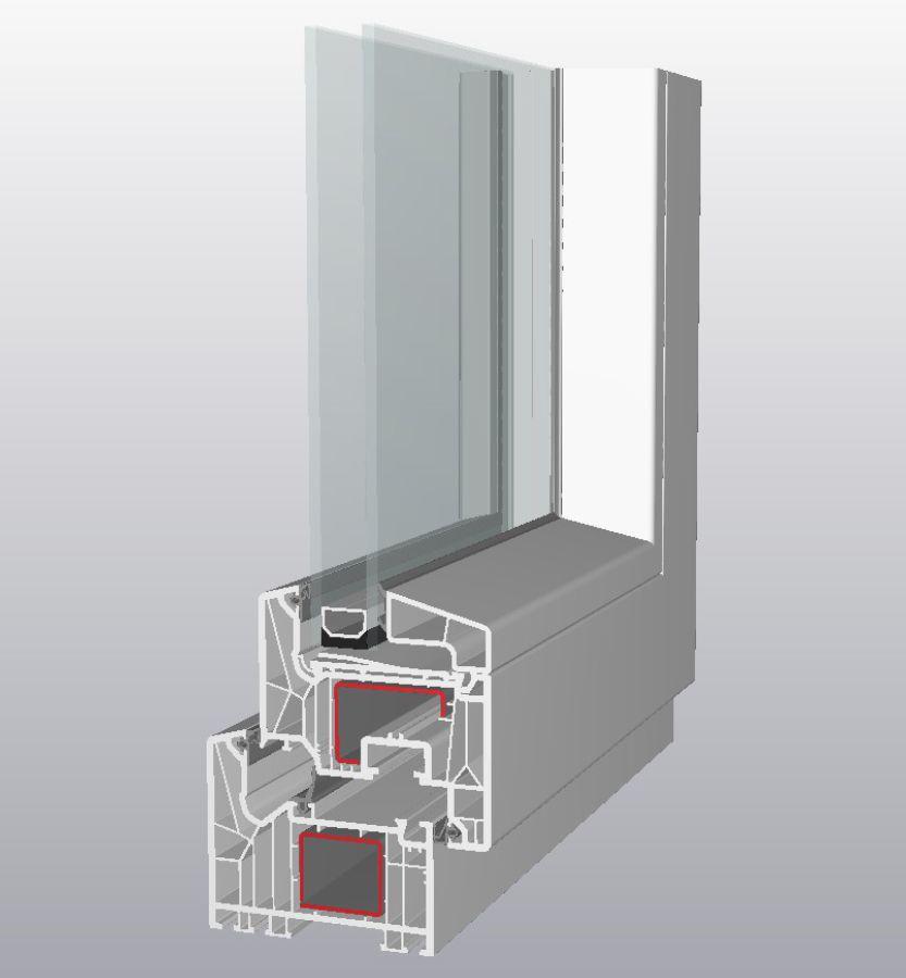 cm 80 x 90 - Finestra in pvc noce 1 anta - economica finto legno (L 800 x H 900 mm - cm 80x90)