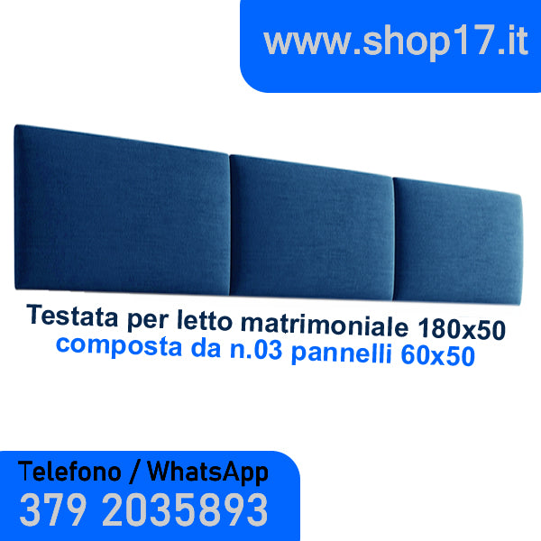 Cabecero de cama doble 180 x 50 cm fabricado con 03 paneles acolchados - Cabecero cabecero (SD)