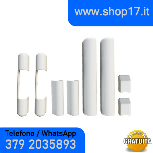 8pz - Coperture per cerniere ferramenta ROTO NT per finestre e porte finestre in pvc - BIANCO r07.2