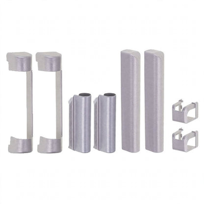 Kit 8 Tappi Copricerniere Argento per Finestre PVC - Originali MACO - Ricambio Completo