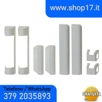 Kit 8 Tappi Copricerniere Grigio per Finestre PVC - Originali MACO - Ricambio Completo