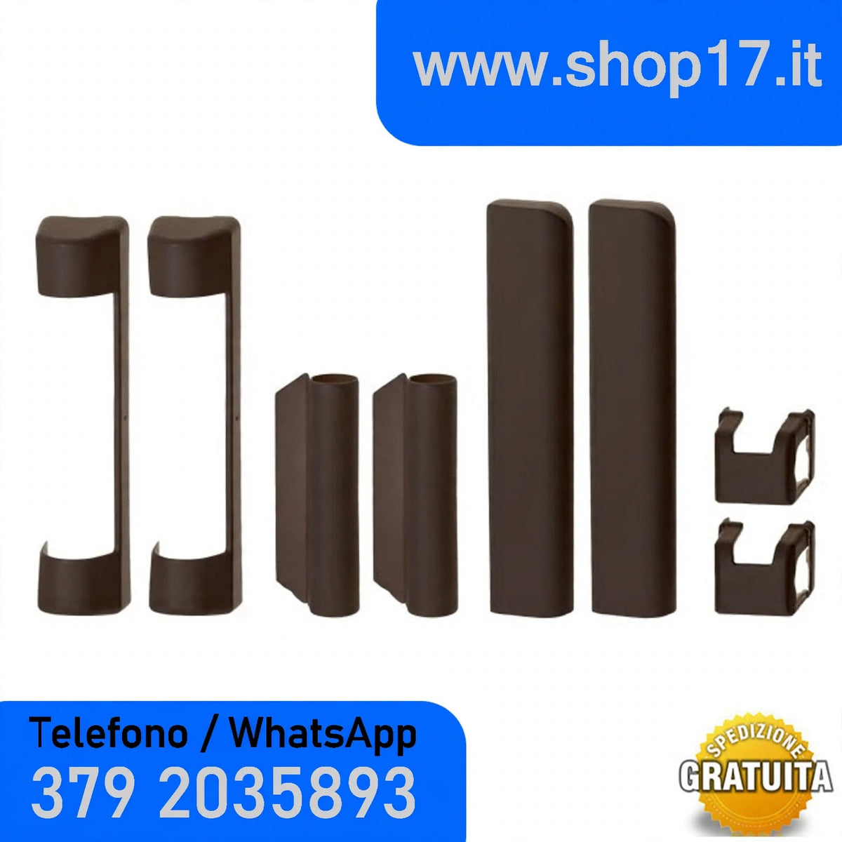 Kit 8 Tappi Copricerniere Marrone per Finestre PVC - Originali MACO - Ricambio Completo