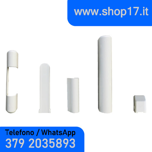 5pz - Coperture per cerniere ferramenta ROTO NT per finestre e porte finestre in pvc - BIANCO r07.2