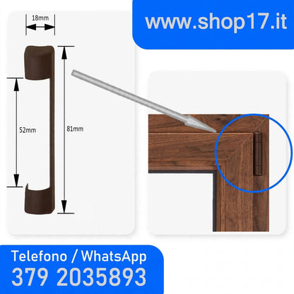 Kit 8 Tappi Copricerniere Marrone per Finestre PVC - Originali MACO - Ricambio Completo