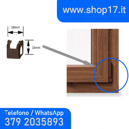 Kit 8 Tappi Copricerniere Marrone per Finestre PVC - Originali MACO - Ricambio Completo