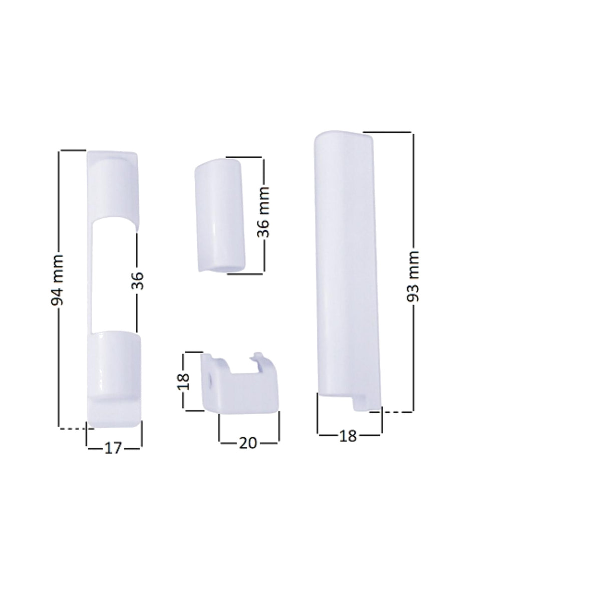 set 4 copricerniere per AUBI - Vecchio Tipo - Compatibile Finestre PVC - EW203