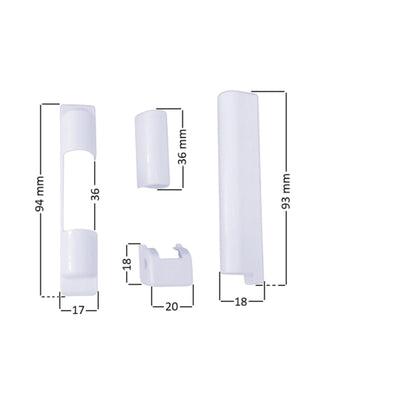 set 4 copricerniere per AUBI - Vecchio Tipo - Compatibile Finestre PVC - EW203