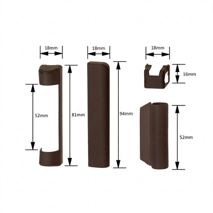 Kit 8 Tappi Copricerniere Marrone per Finestre PVC - Originali MACO - Ricambio Completo