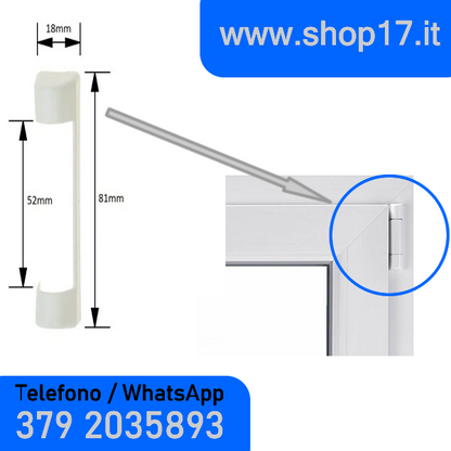 OFFERTA - 8pz Copertura per cerniere ferramenta MACO per finestre e porte finestre in pvc - BIANCO