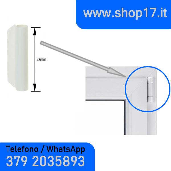 OFFERTA - 8pz Copertura per cerniere ferramenta MACO per finestre e porte finestre in pvc - BIANCO