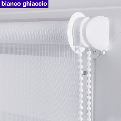 Tenda a rullo giorno notte colore Bianco Ghiaccio - per finestre e porte finestre