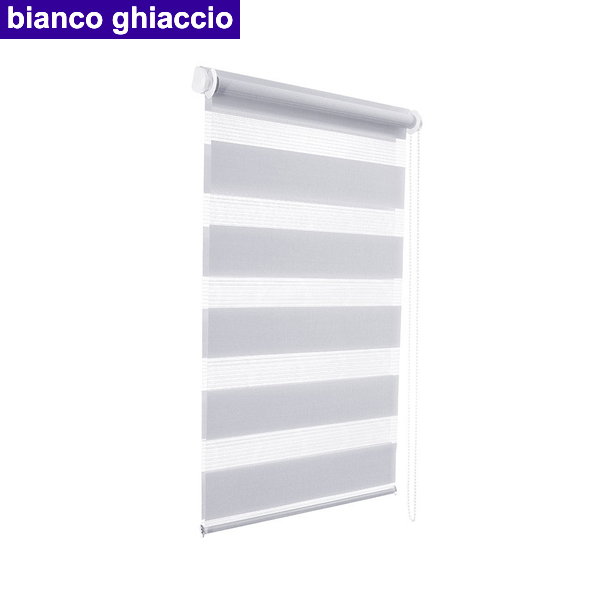 Tenda a rullo giorno notte colore Bianco Ghiaccio - per finestre e porte finestre