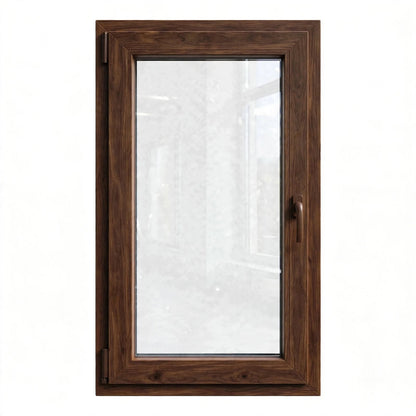 Finestra PVC 1 anta Noce 100x100 - Maniglia Destra - fronte