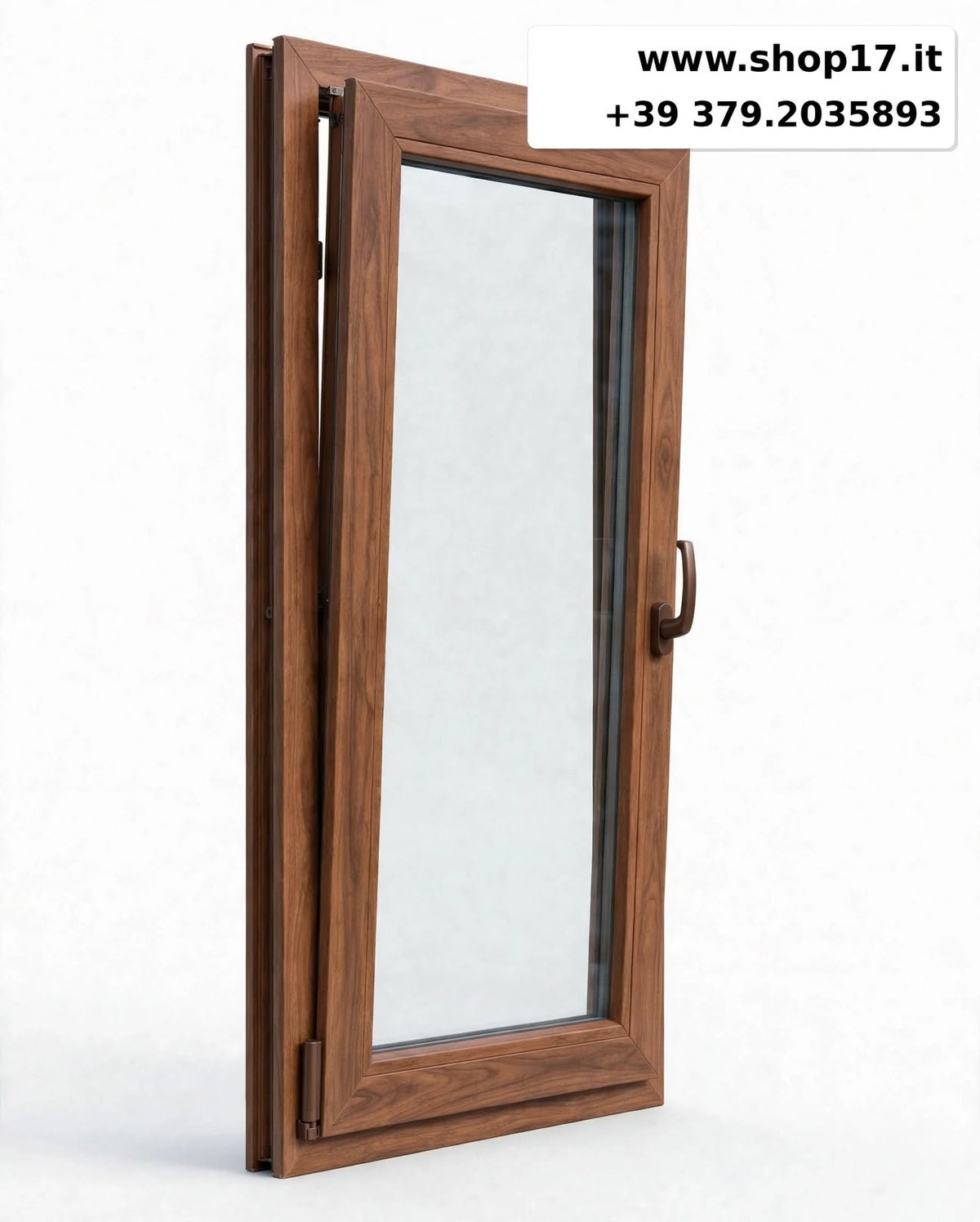 Finestra PVC 1 anta Noce 100x100 - vista 6