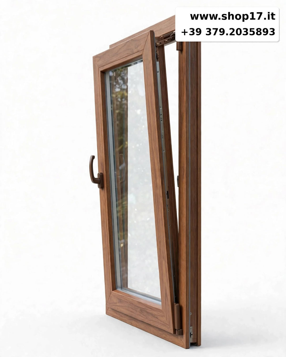 Finestra PVC 1 anta Noce 100x100 - vista 7